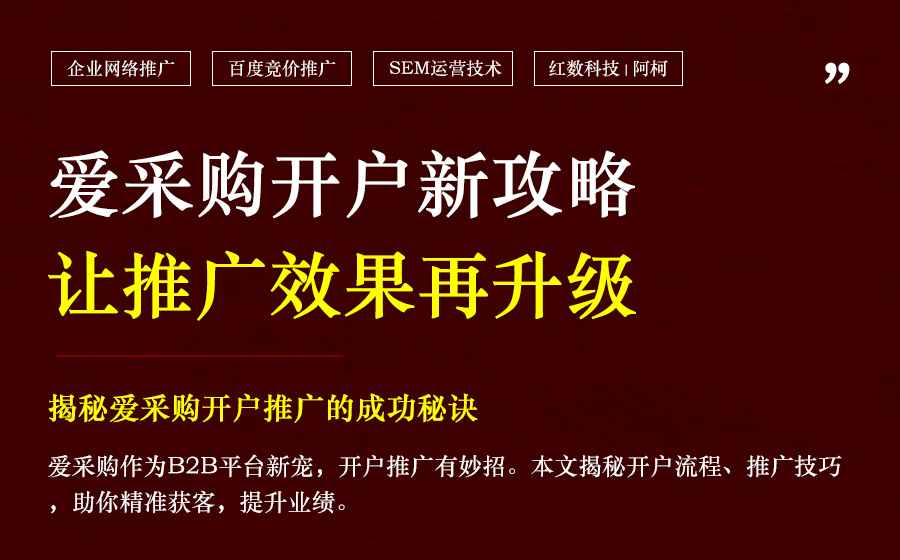 2025年爱采购开户推广实战指南
