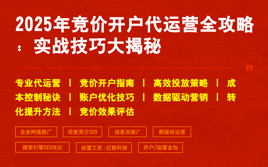 2025年竞价开户代运营全攻略：实战技巧大揭秘