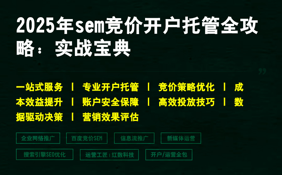 2025年sem竞价开户托管全攻略：实战宝典