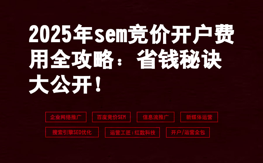 2025年sem竞价开户费用全攻略：省钱秘诀大公开！
