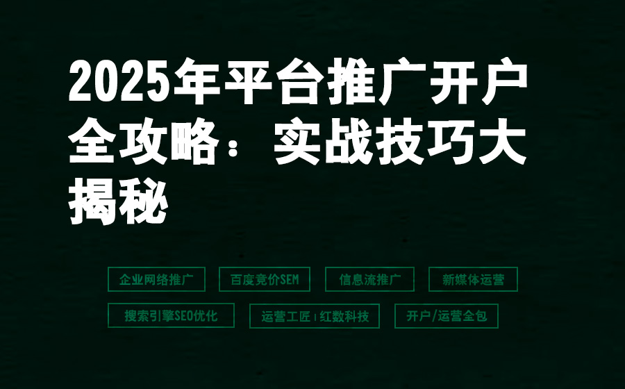 2025年平台推广开户全攻略：实战技巧大揭秘