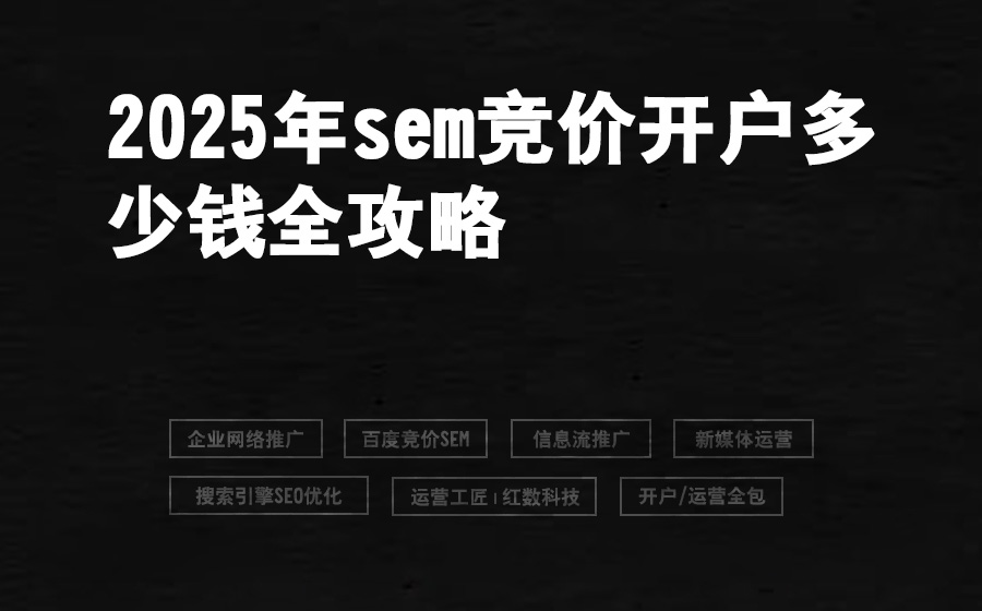2025年sem竞价开户多少钱全攻略