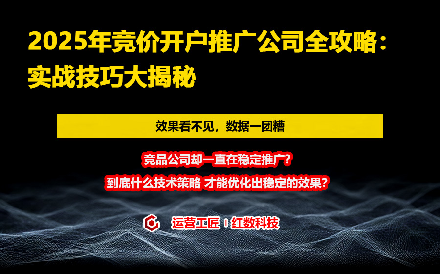 2025年竞价开户推广公司全攻略：实战技巧大揭秘