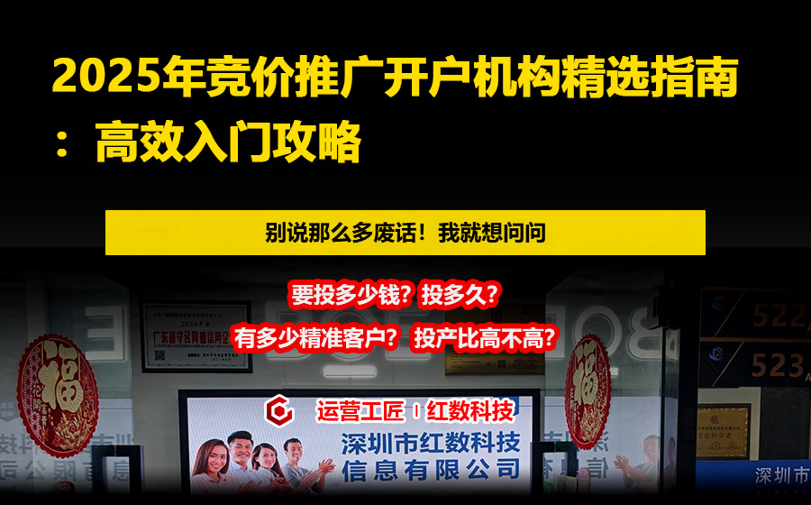 2025年竞价推广开户机构精选指南：高效入门攻略