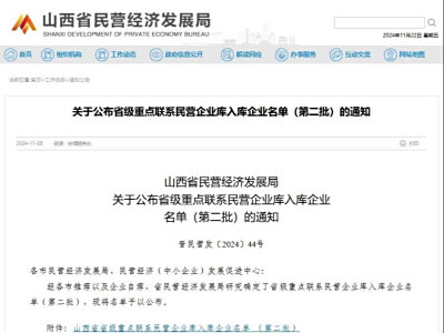 中科路恒工程设计公司入选山西省级重点联系民营企业库