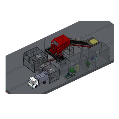 Large waste crushing system