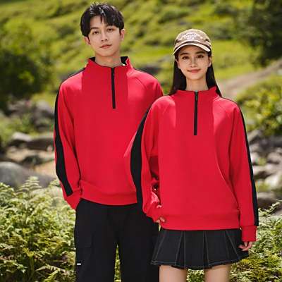 立领半拉厚款卫衣