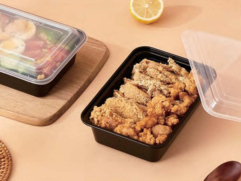 Black Bottom Clear Top Entrée Tray