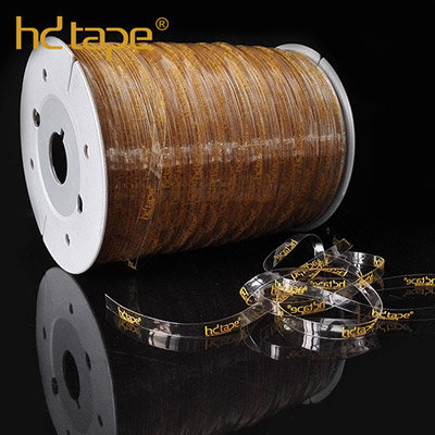 Logo print transparent clear stretch tape