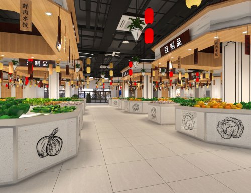 菜市場攤位布局和擺設設計