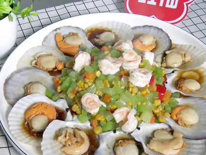 扇贝虾仁炒时蔬