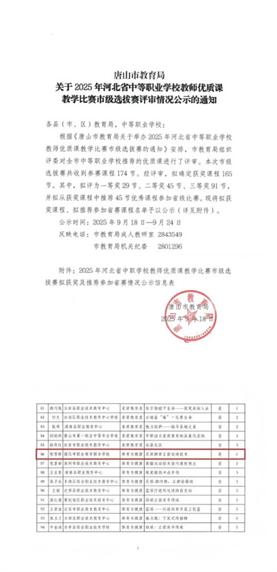 【喜报】遵化职校教师在2025年河北省中职教师优质课市级选拔赛中斩获佳绩