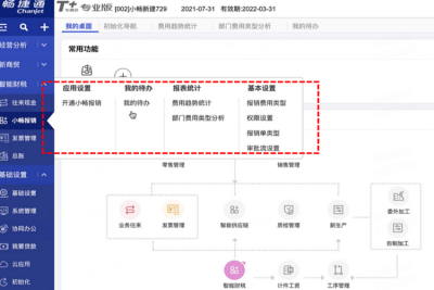 用友T+cloud软件，畅捷通T+C系统费用报销管理-小畅报销
