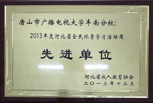 省成人教育全民终身学习活动周先进单位