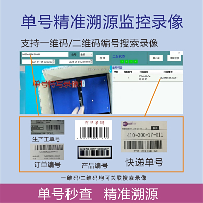 八工位电商发货打包监控视频追溯系统