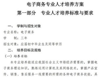 石家庄文化传媒学校电子商务专业人才培养方案