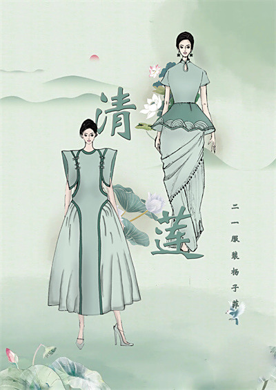 文化艺术专业部服装班学生作品——时装画