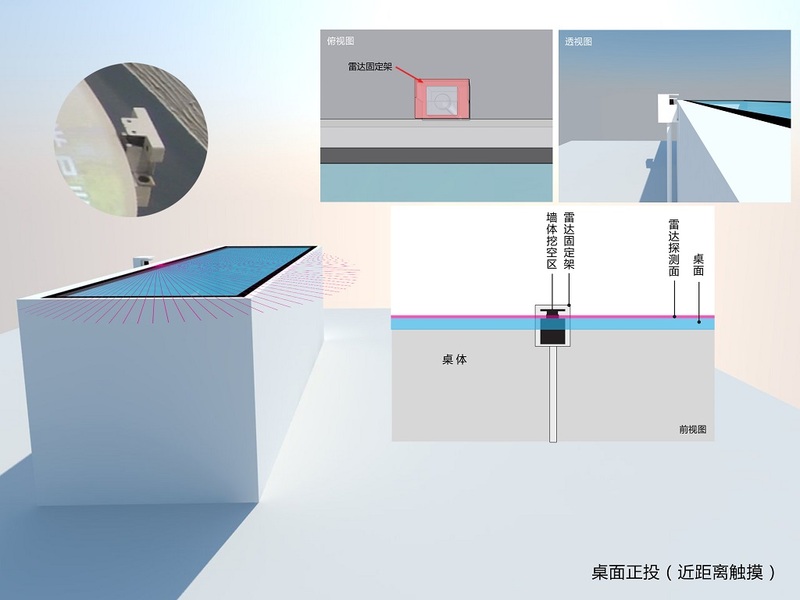 雷达安装桌面不靠墙