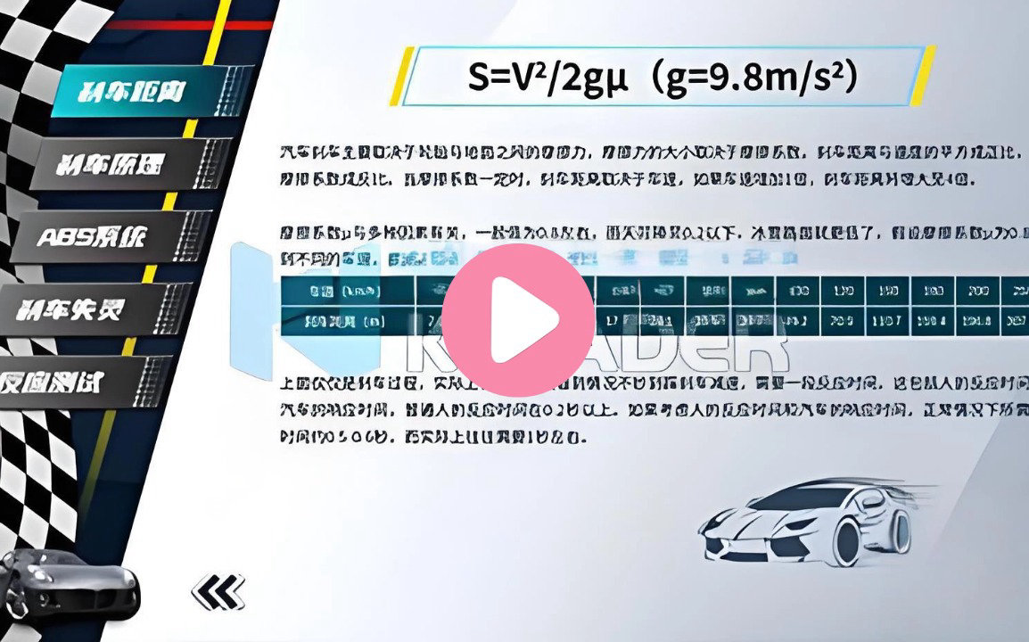 车速与刹车距离知识讲解