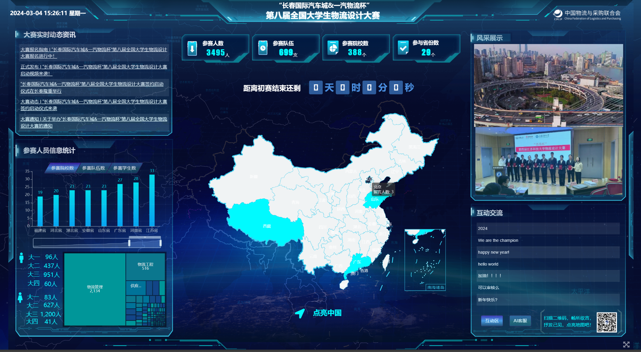 全国大学生物流设计大赛数据大屏