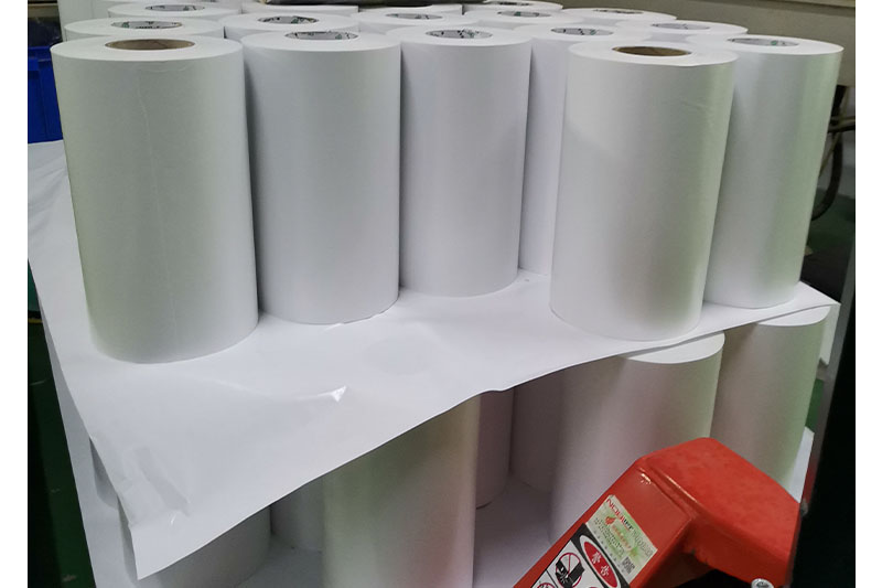辅料模切材料商创达新出货白色离型纸双面油胶200卷至东莞